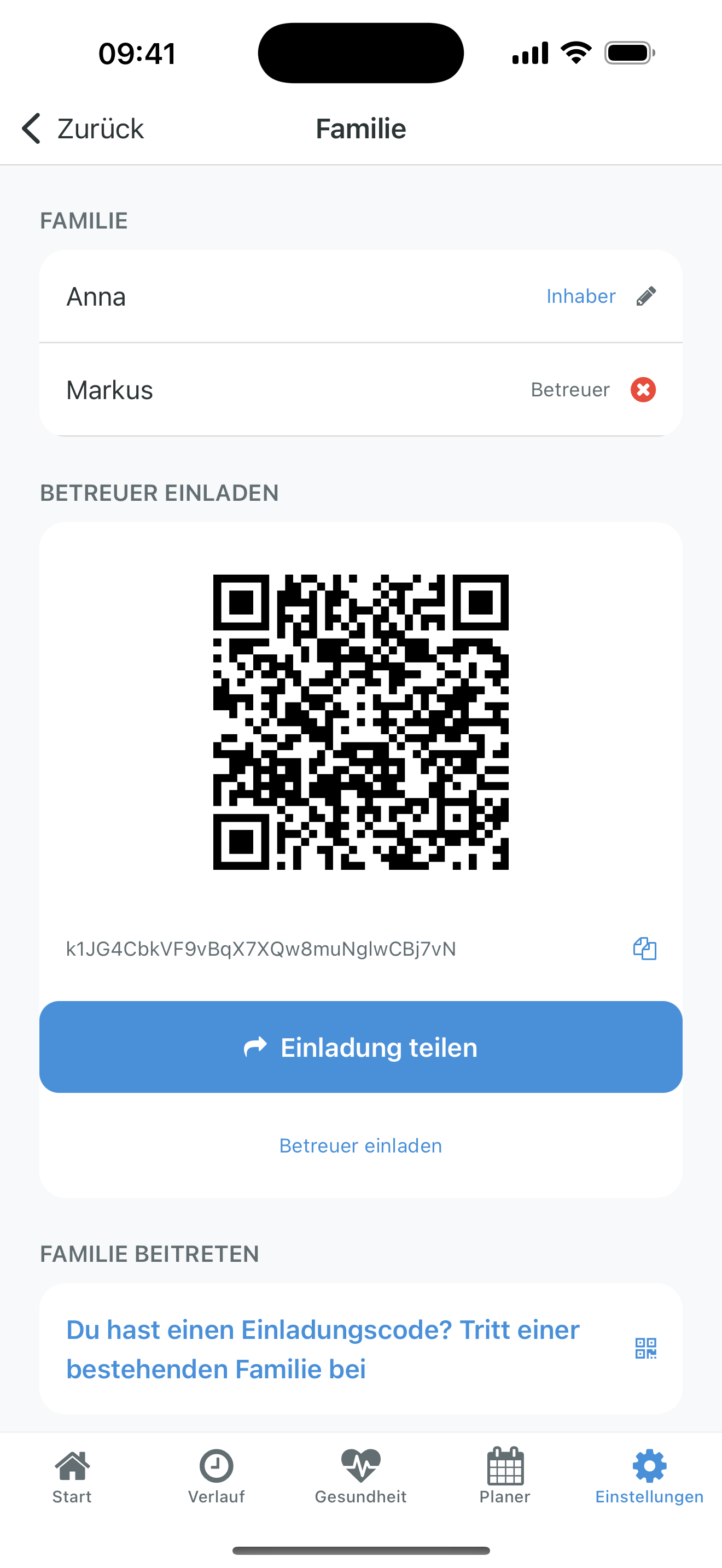 Familienzugang