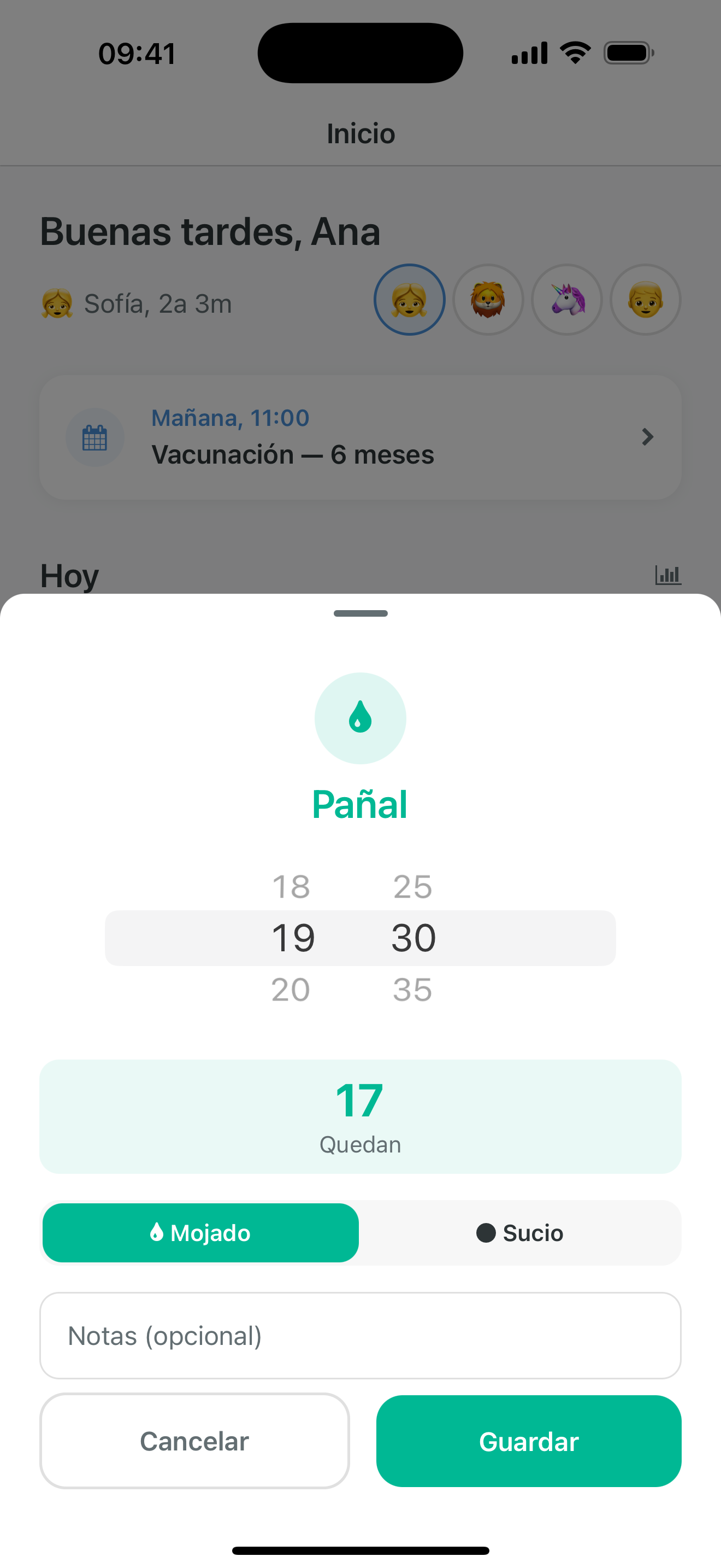 Stock de pañales