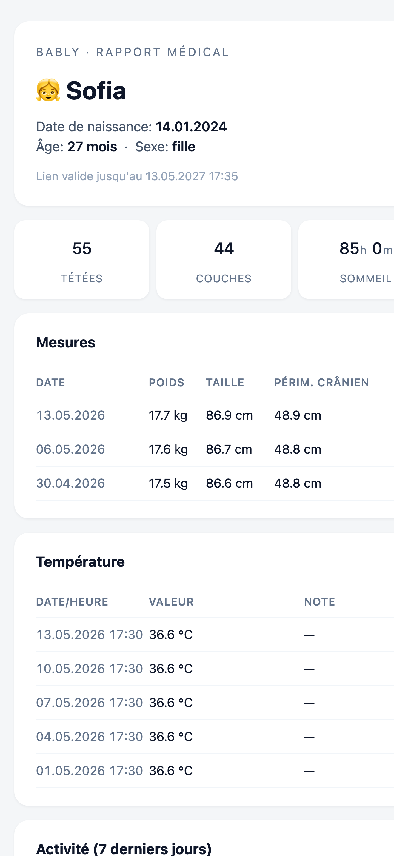 Lien pour le médecin
